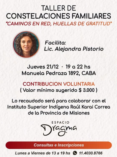 Taller de Constelaciones Familiares “Caminos en red, huellas de gratitud”